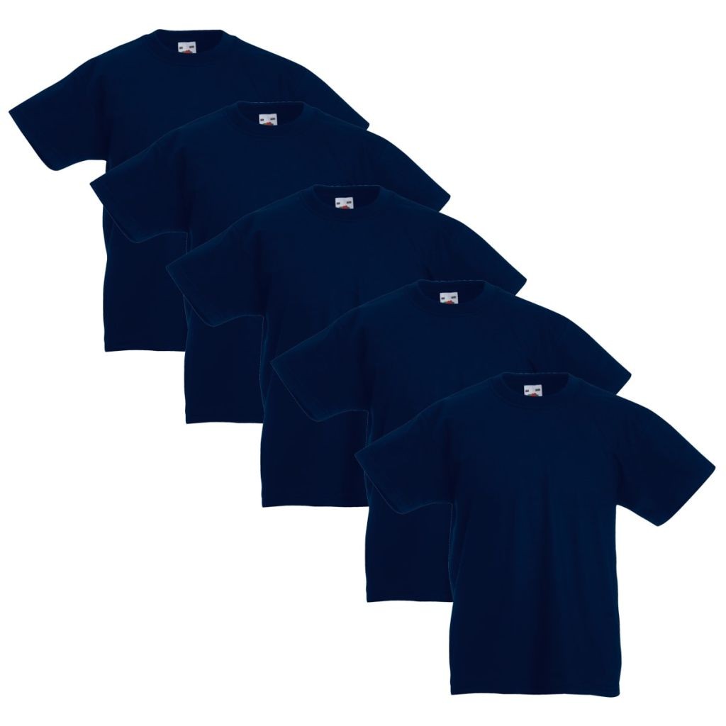 Fruit of the Loom Original Kids T-shirt 5 pcs Navy Size 164